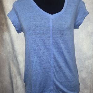 Sigrid Olsen Soft Blue Short Sleeve Tee